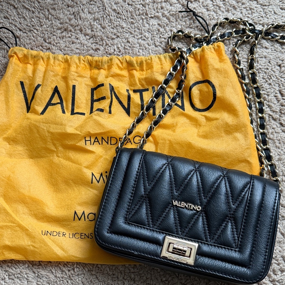 Valentino Black Quilted Crossbody Bag